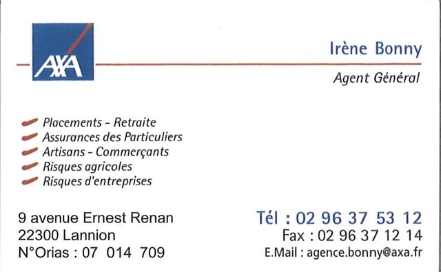 Axa Lannion Irène Bonny